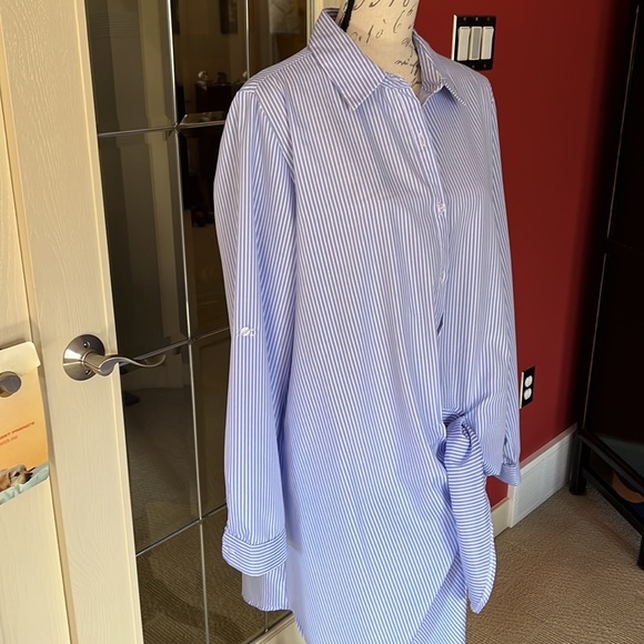 Cotton striped long shirt/blouse - Picture 2 of 4